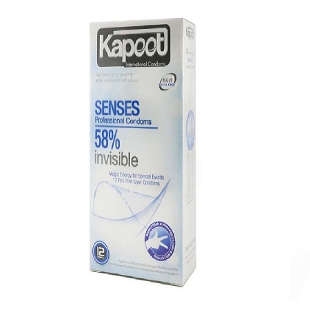 کاندوم نازک 58 درصد ضد اسپرم کاپوت بسته 12 عددی